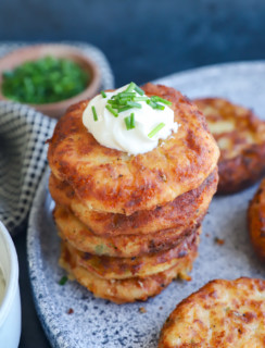 stack of fried pancakes for a side dish or appetizer