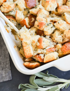 sage and onion stuffing in the pan image