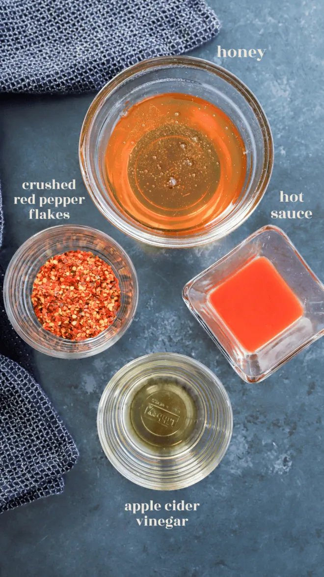 hot honey ingredients image with text labels