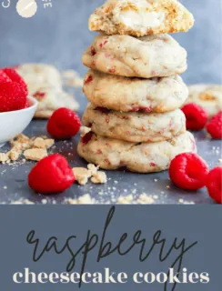 raspberry cheesecake cookies pinterest image