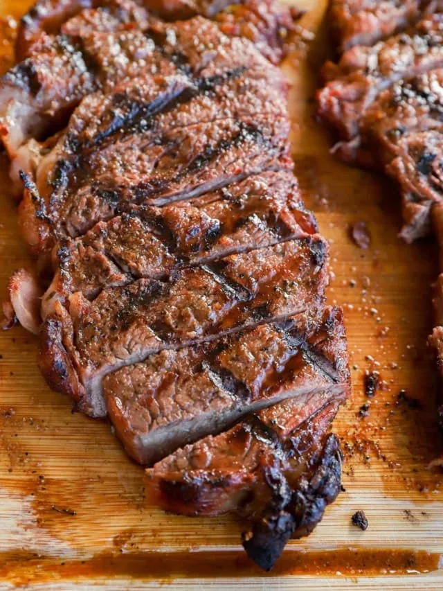 grilled new york strip steaks