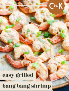 pinterest image for grilled bang bang shrimp skewers