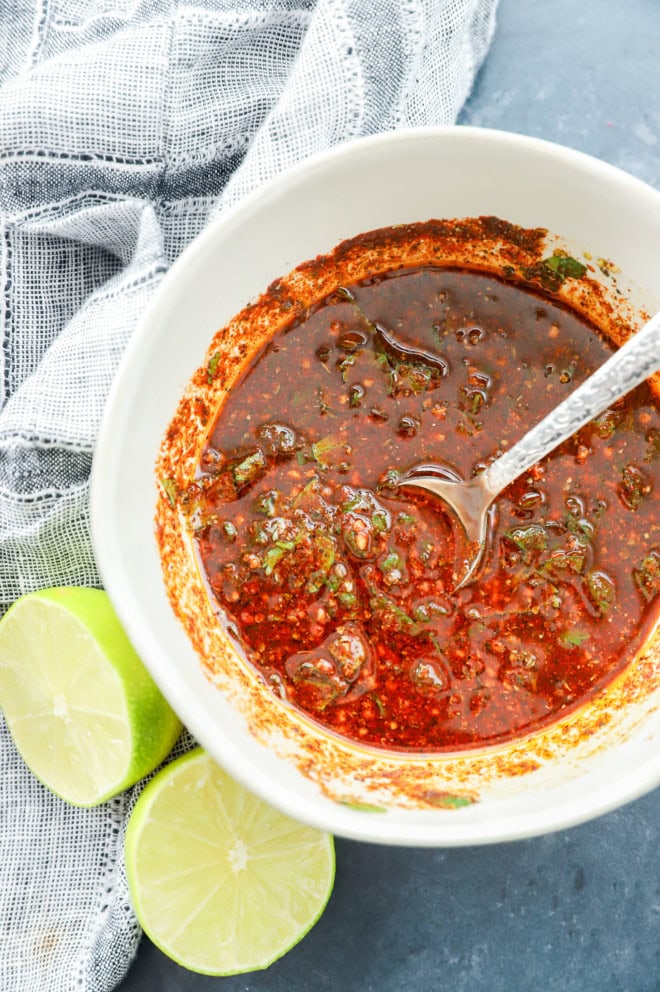 easy sauce to prep poultry in a bowl with a spoon