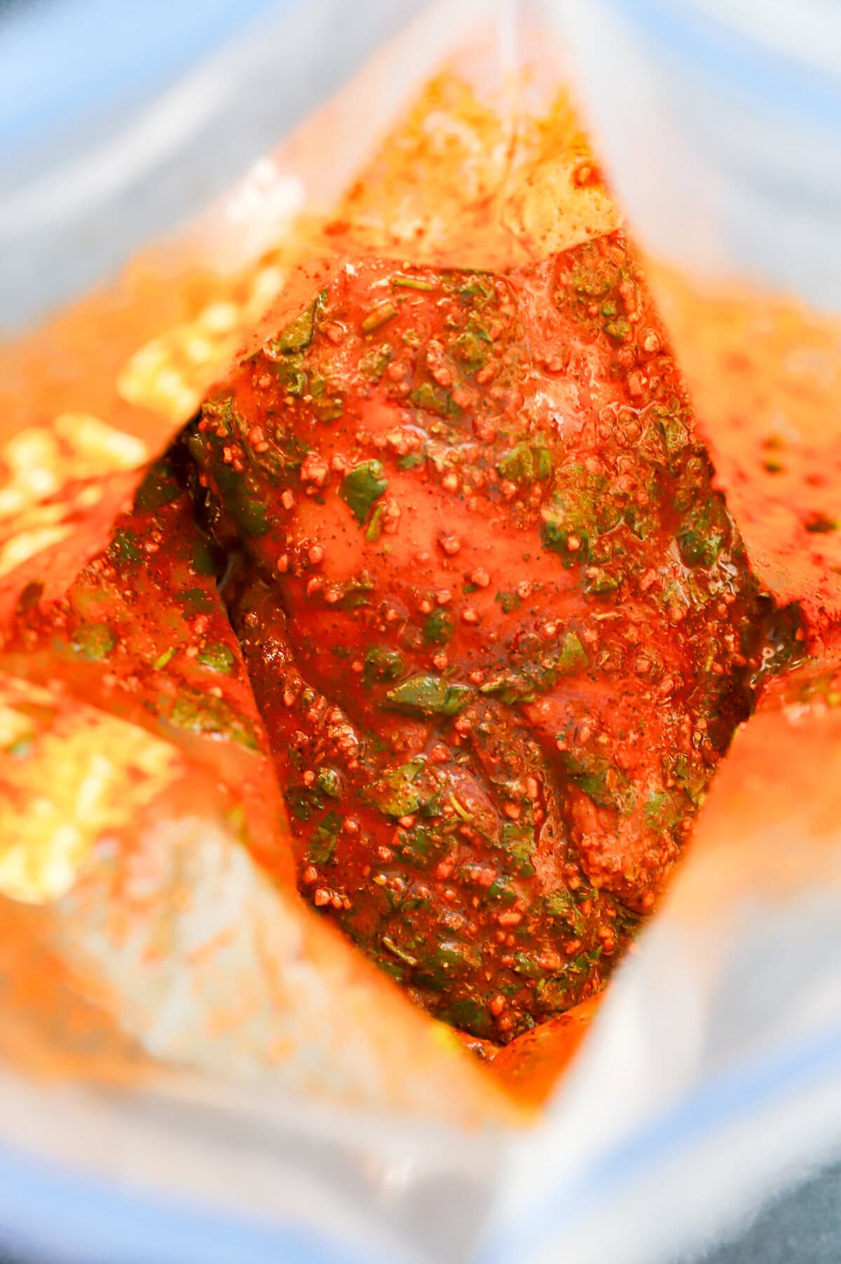 mexican chicken marinade with chicken in a bag