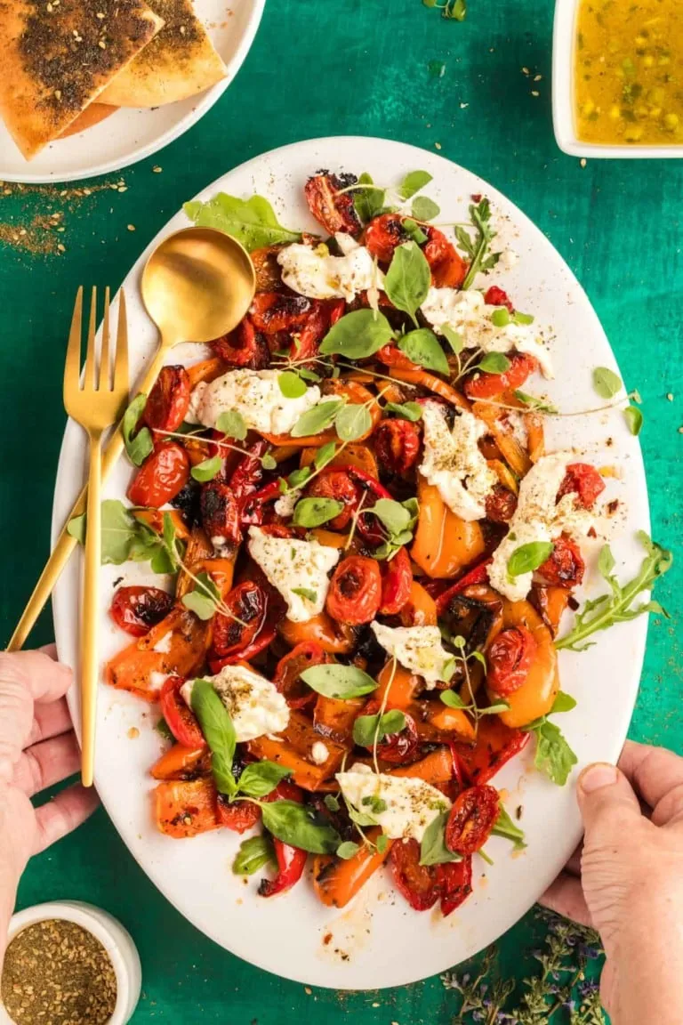 roasted red pepper and tomato salad