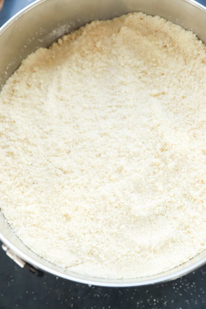 bowl of sifted almond flour and granulated sugar