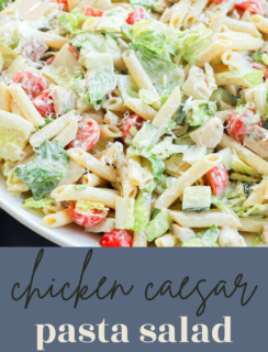 chicken caesar pasta salad pinterest image