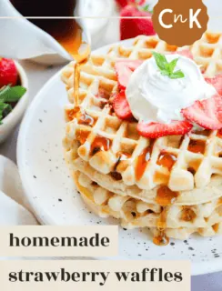 strawberry waffles pinterest image