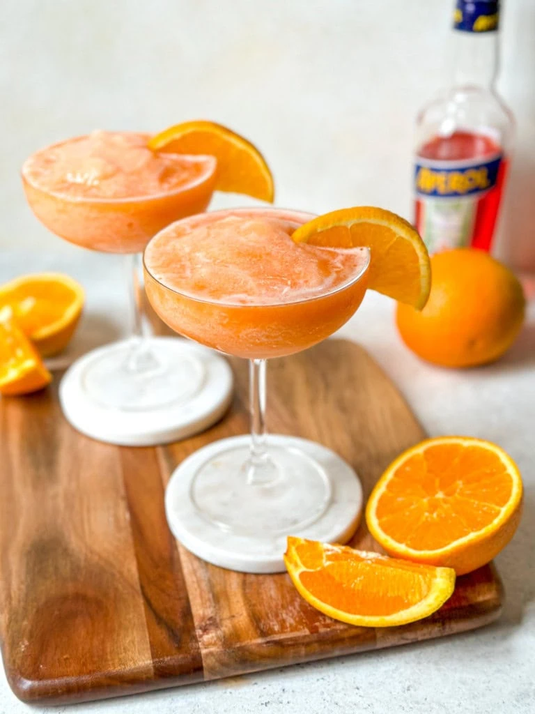 blneded aperol spritz cocktail