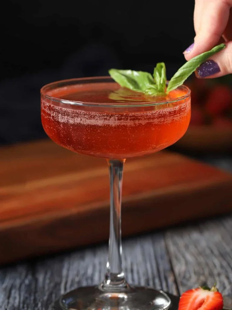 strawberry basil aperol cocktail