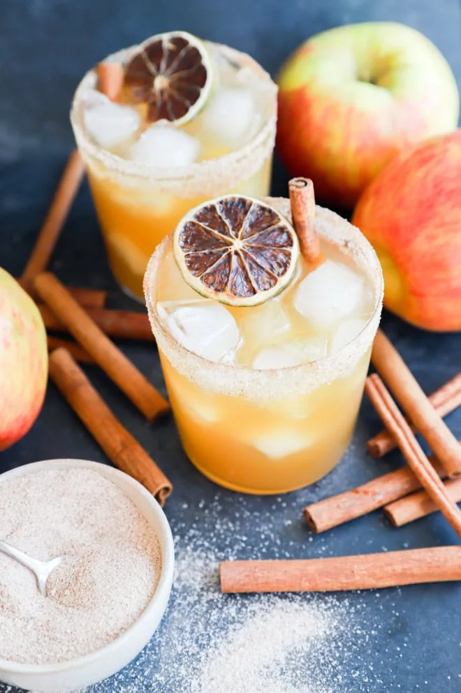 easy fall autumn cinnamon apple cocktail made with tequila