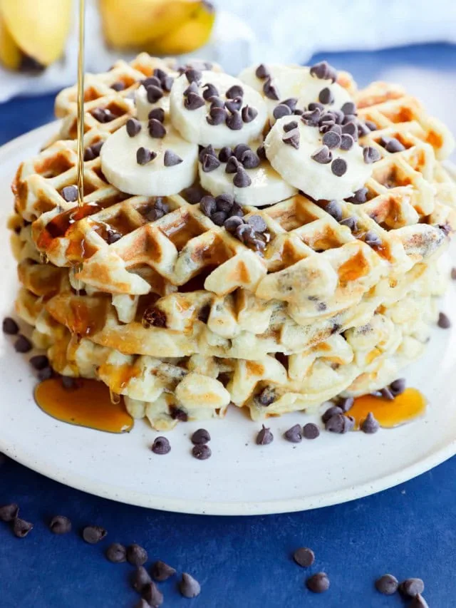 banana chocolate chip waffles