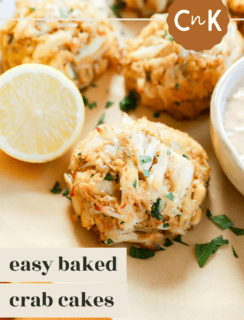 Baked crab cakes pinterest image