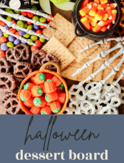 Halloween dessert charcuterie board pinterest image