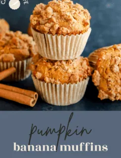 pumpkin banana muffins pinterest image