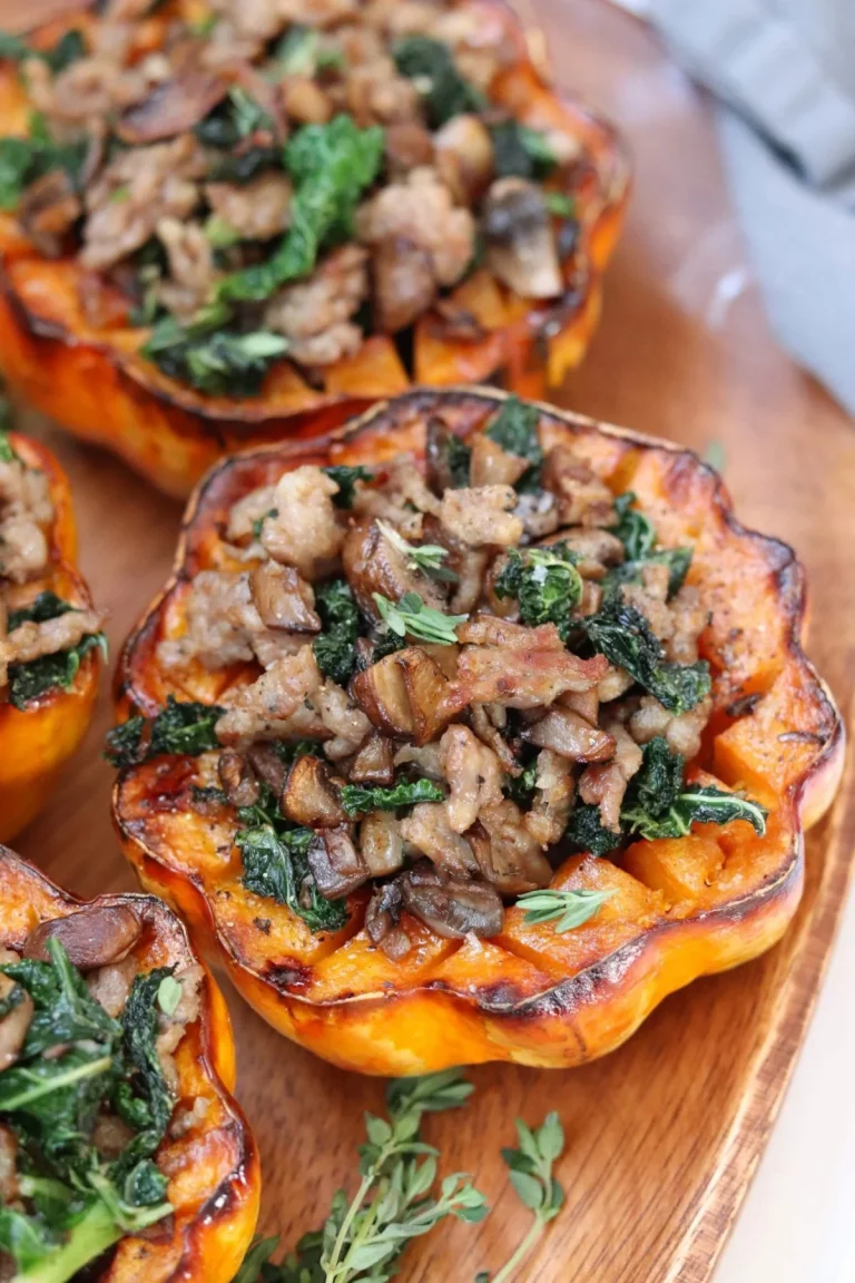 roasted acorn squash with sausage picture