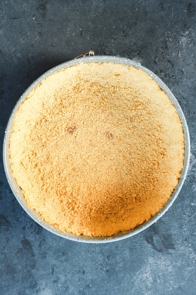 graham cracker crust in springform pan