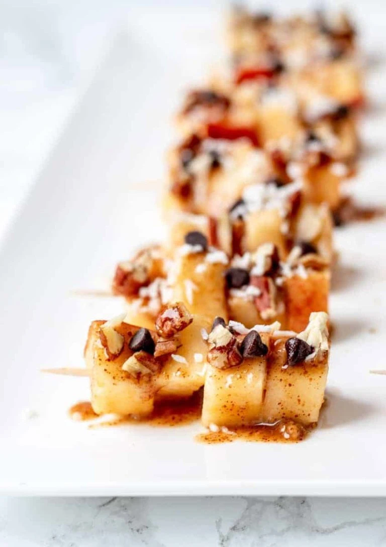 caramel apple skewers