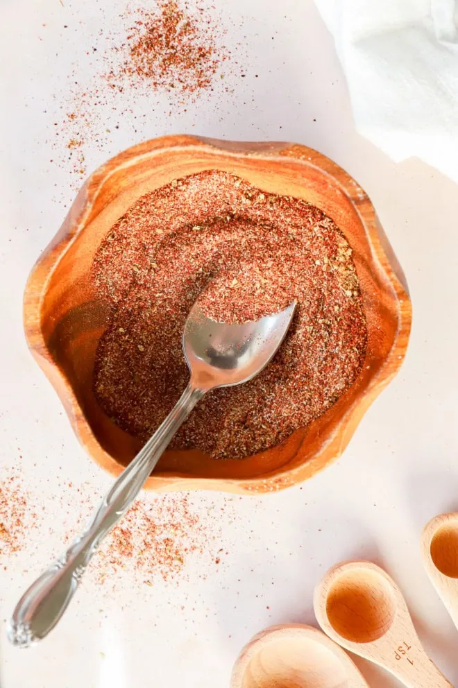 image of homemade spice mixture in bowl with spoon