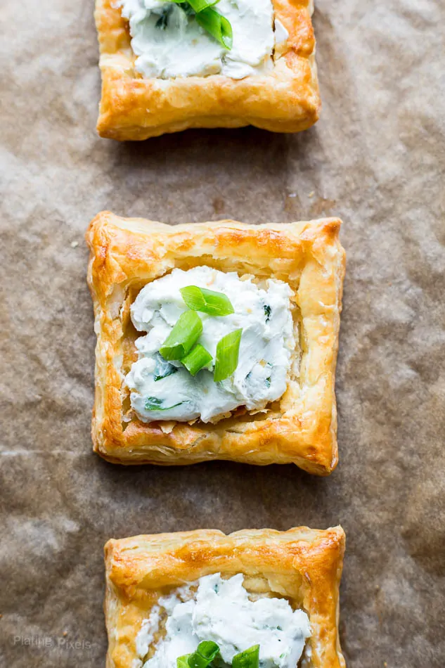 creamy blue cheese puff pastry squares