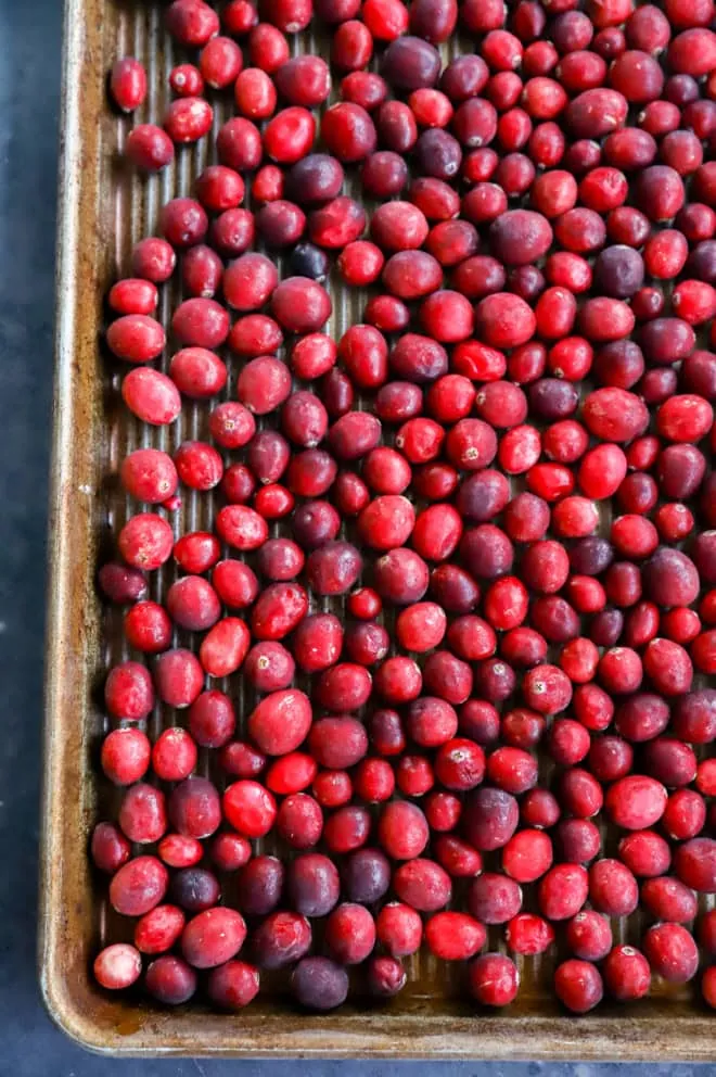 frozen cranberries on baking sheet how to freeze