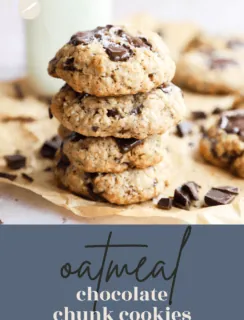 oatmeal chocolate chunk cookies pinterest image