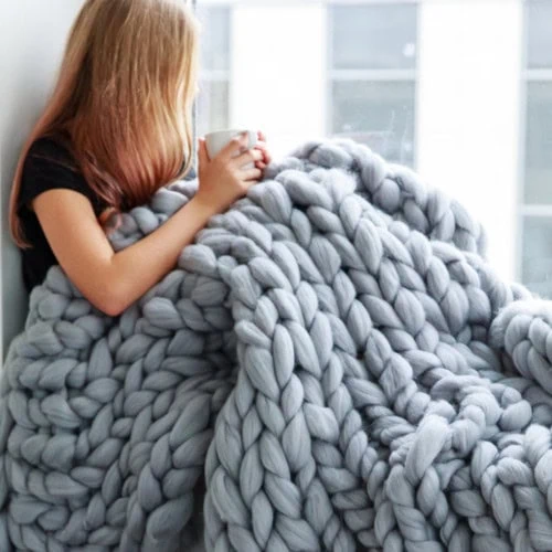 chunky knit blanket