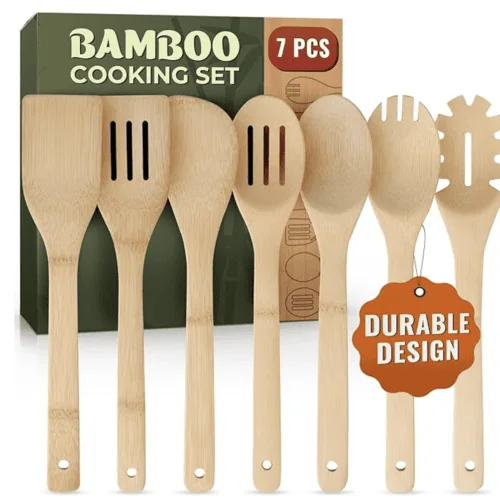 wooden cooking tool set