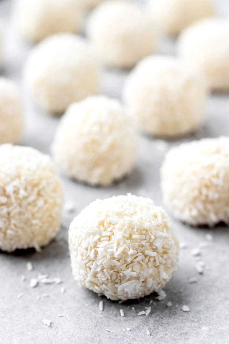 white chocolate coconut truffles