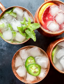 easy ginger beer mocktails in copper mugs