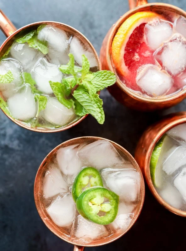 easy ginger beer mocktails in copper mugs