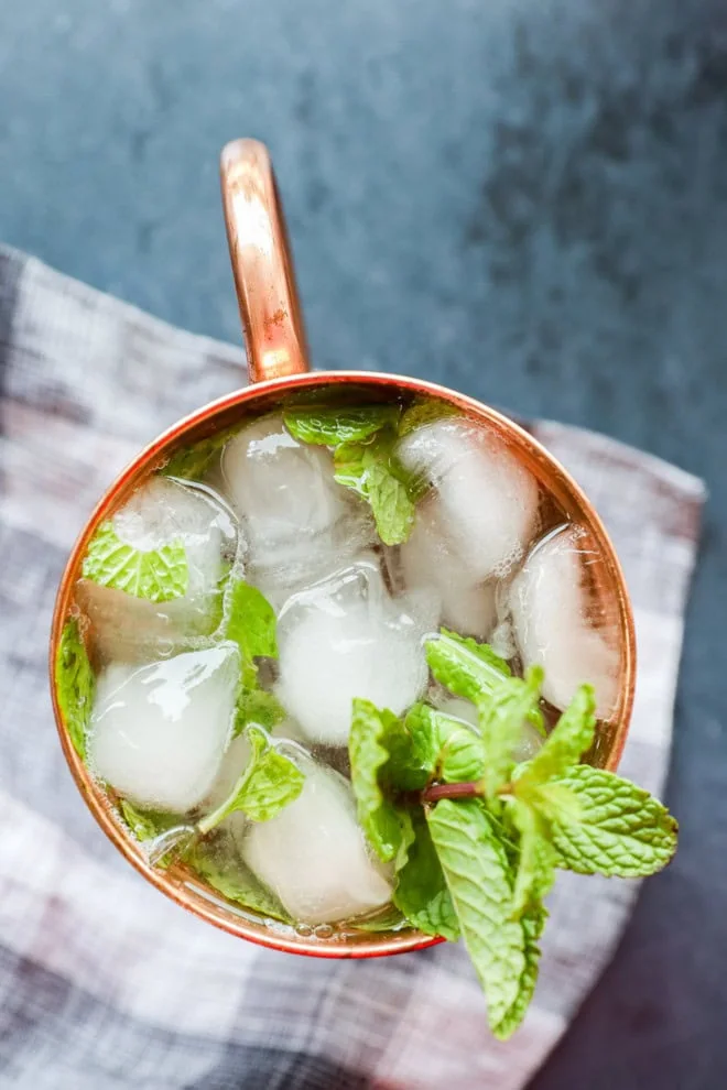 fresh mint ginger beer mocktail