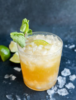 ipanema cocktail in a glass non-alcoholic mint sprig