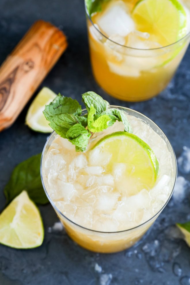 easy passion fruit mocktail with lime and mint