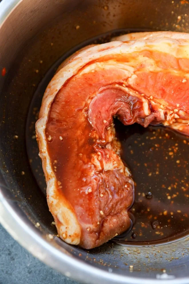 easy marinade in a bowl with meat