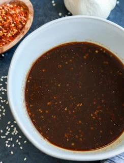 bowl of a marinade for asian pork belly in a bowl