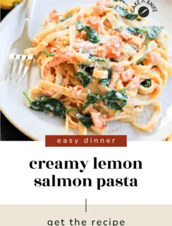 lemon salmon pasta recipe pinterest image